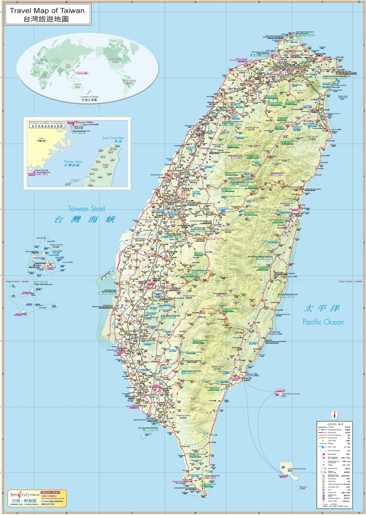 Kort over Taiwan tiltrækning
