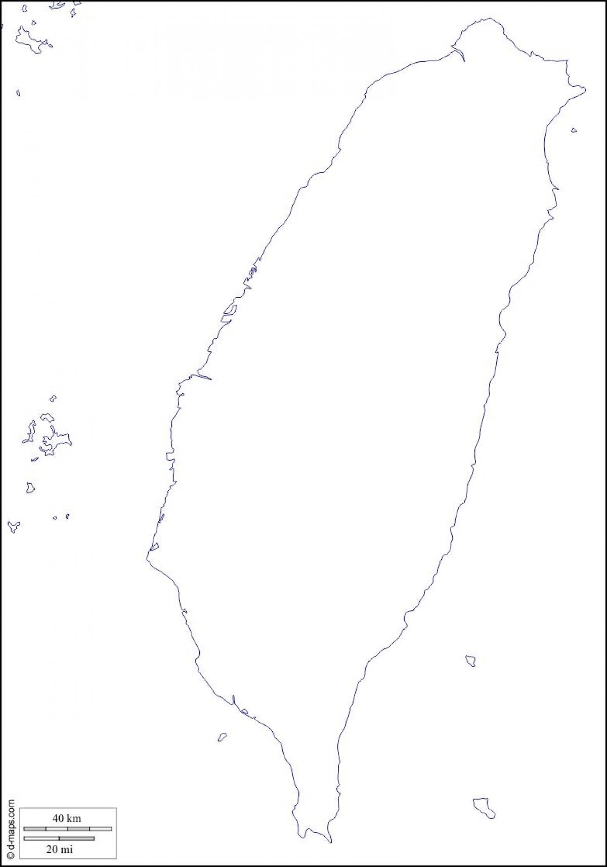 Kort over Taiwan blank