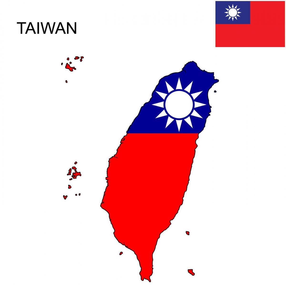 Kort over Taiwan flag