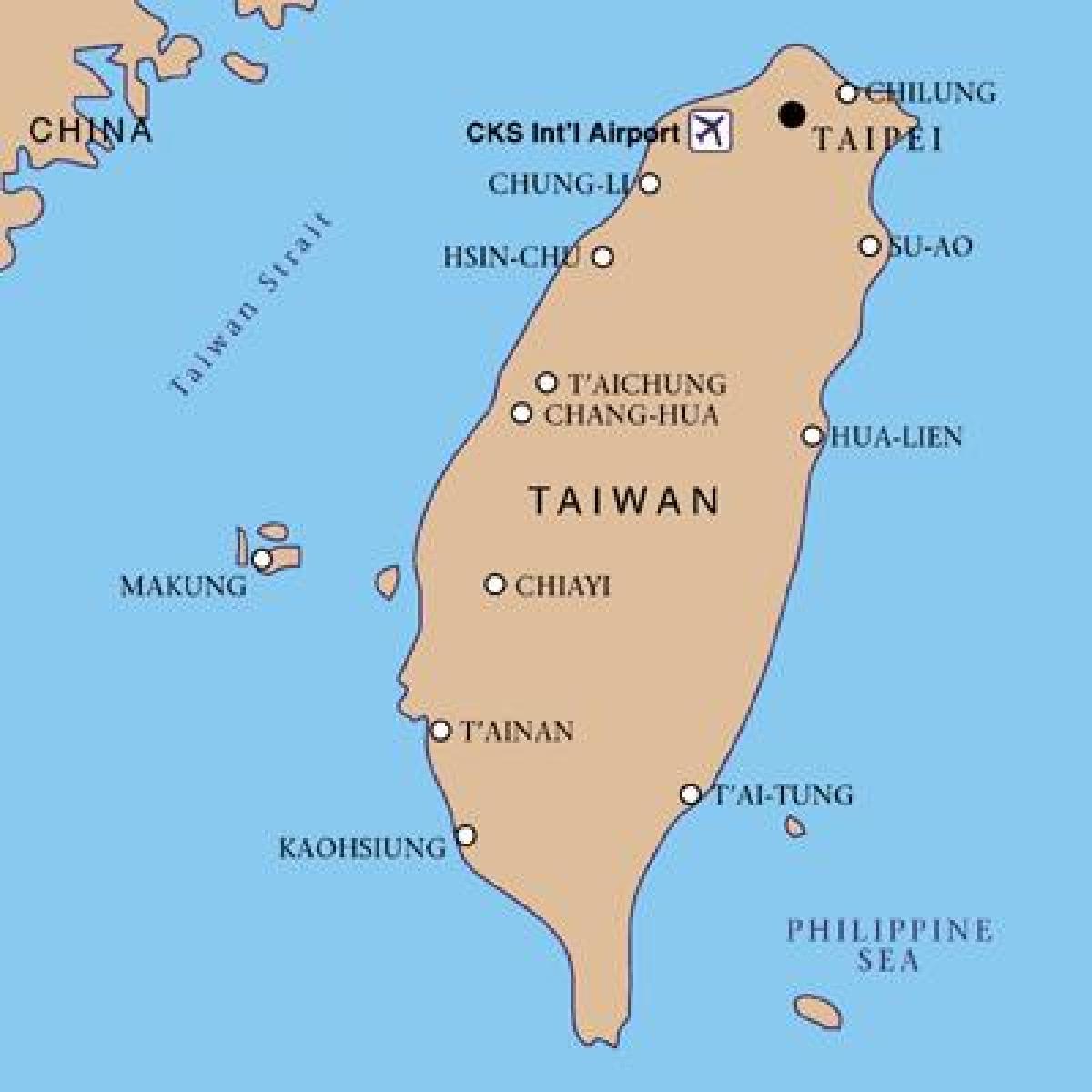Taiwan international airport kort