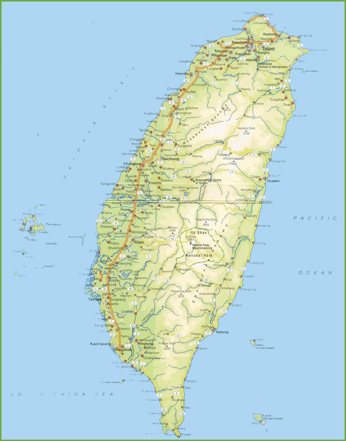 Kort over Taiwan offline