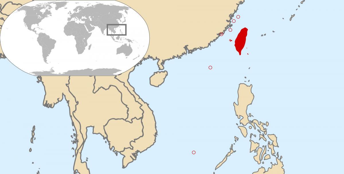 verden kort, der viser, Taiwan
