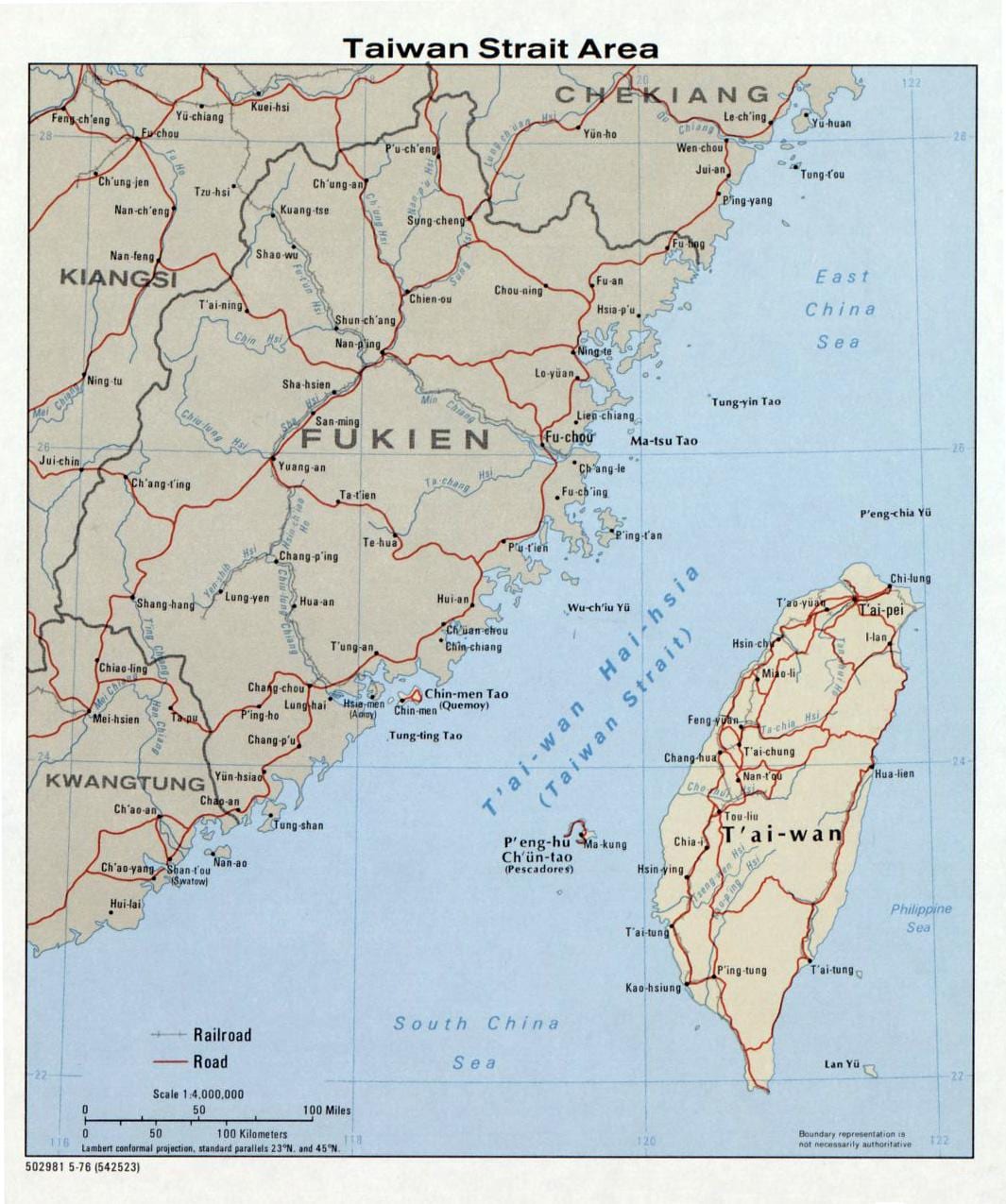 Kort over Taiwan-strædet