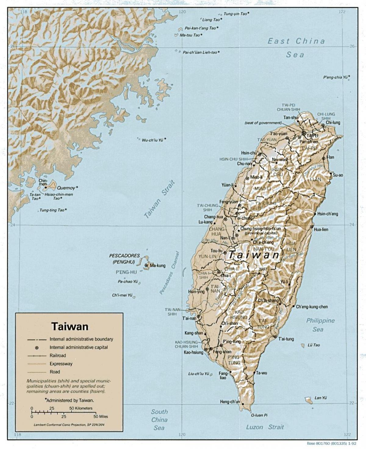Kort over Taiwan surf 