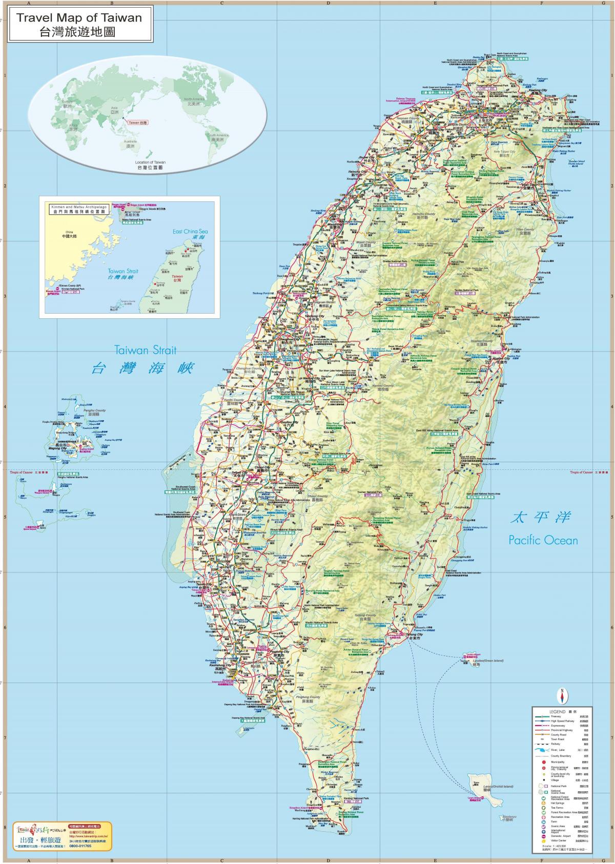 kort over Taiwan turistattraktioner