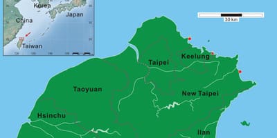 Det nordlige Taiwan kort