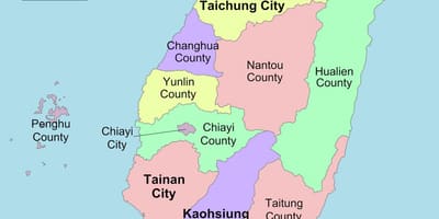 Kort over Taiwan amt 