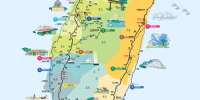 Cykling omkring Taiwan road biking kort