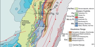 Kort over Taiwan geologiske