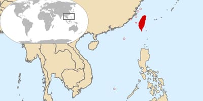 Taiwan land i verden kort