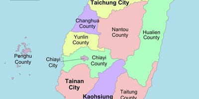 Kort over Taiwan politisk