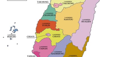 Kort over Taiwan-provinsen